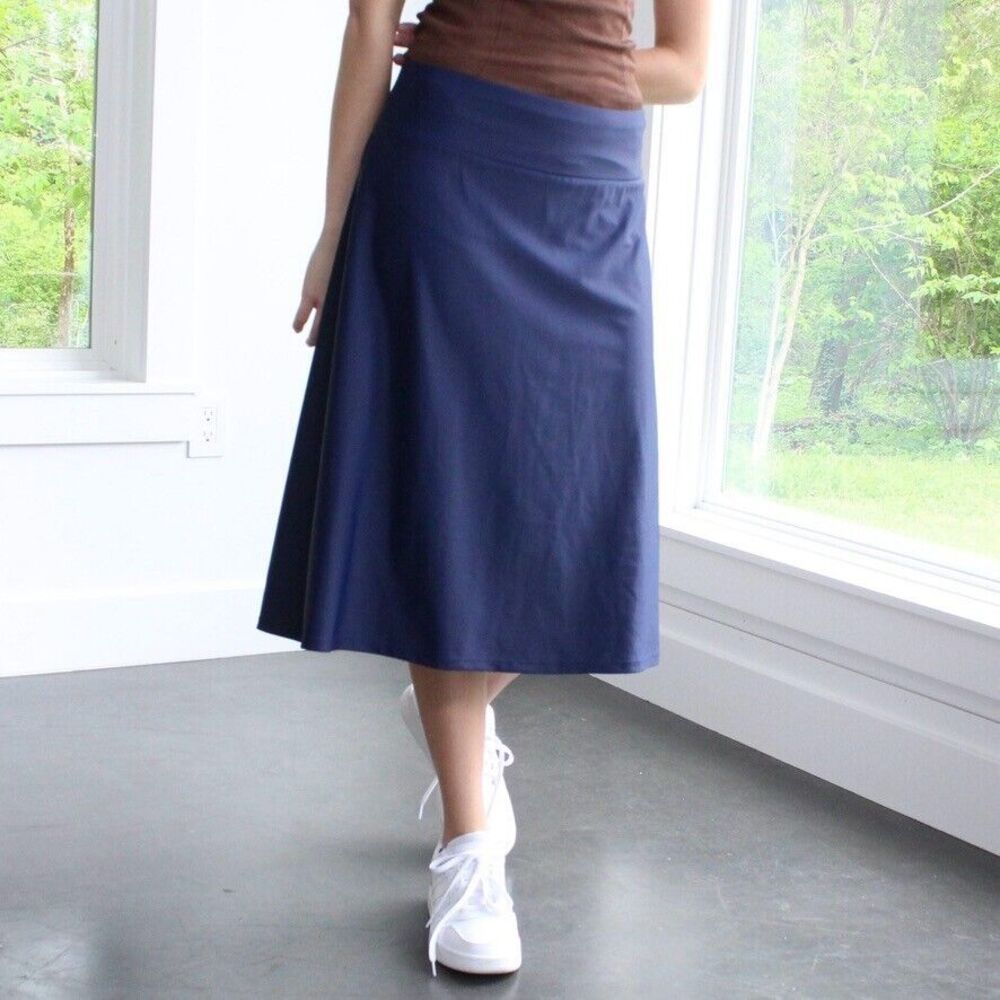 NWT Calypsa Long Modest Swim Skort Size L Large Athletic Skirt Attached Leggings